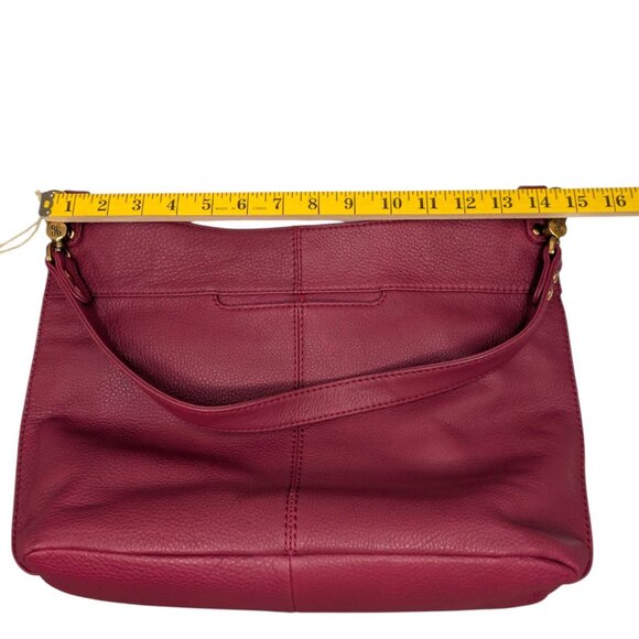 HOBO Pier Shoulder Bag Mulberry Glaze Pebbled Leather Convertible Crossbody - Picture 11 of 16